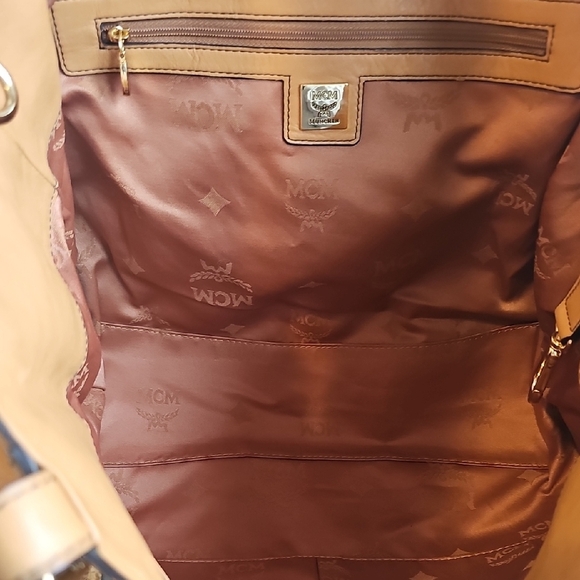 MCM HANDLE BAG VISETOS HOBO / CALF LEATHER COGNAC - Picture 13 of 17